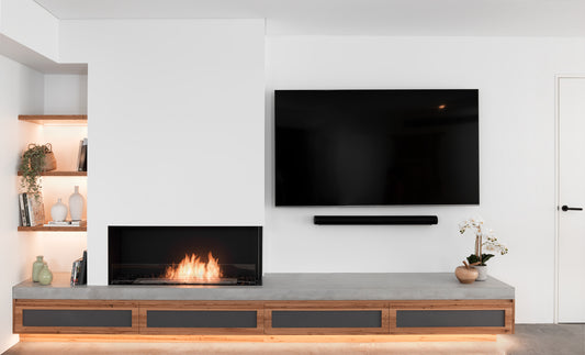 EcoSmart Fire Flex 42RC Right Corner Ethanol Fireplace Insert - 1106mm width viewing area