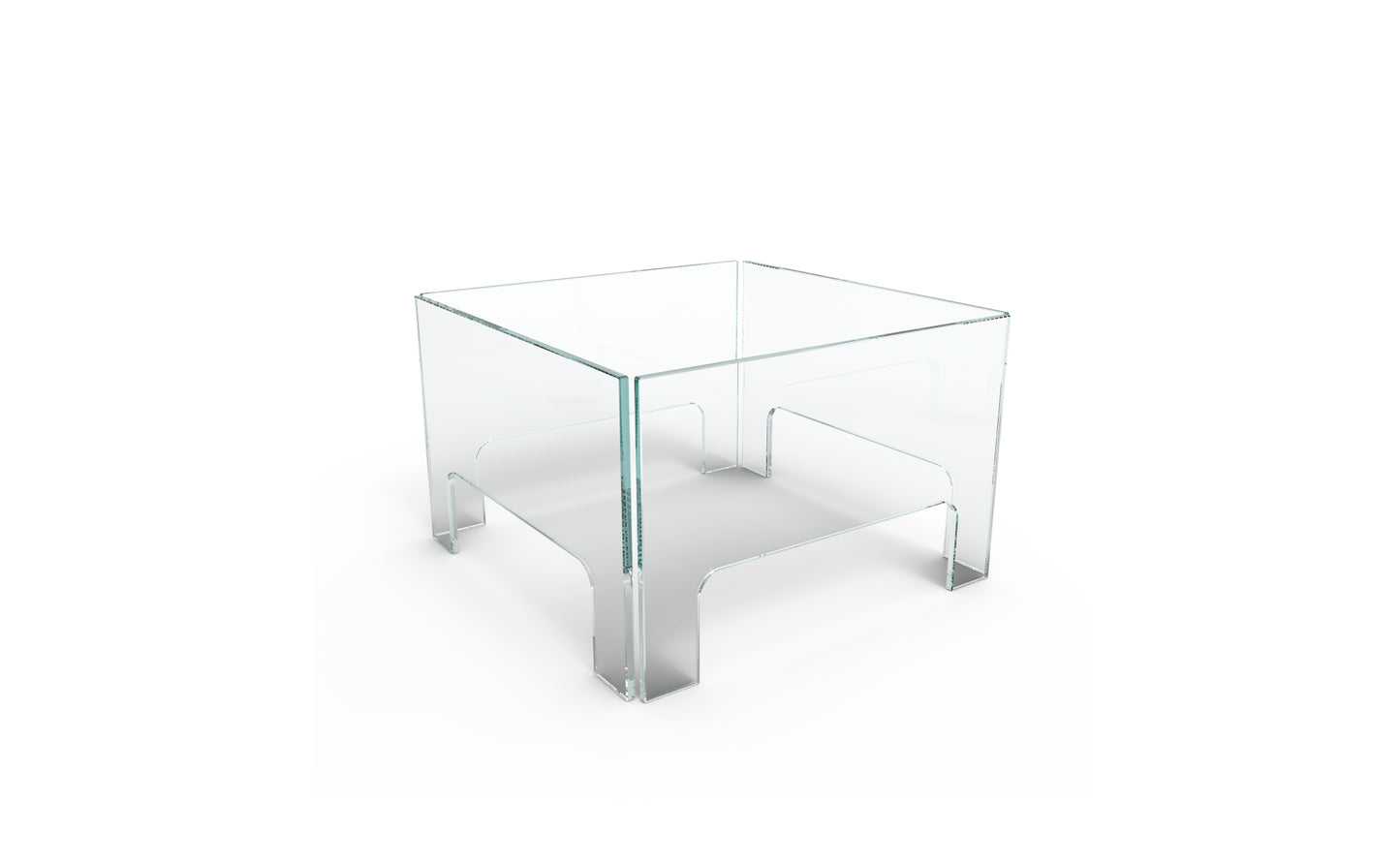 Clear glass fire screen on a white background