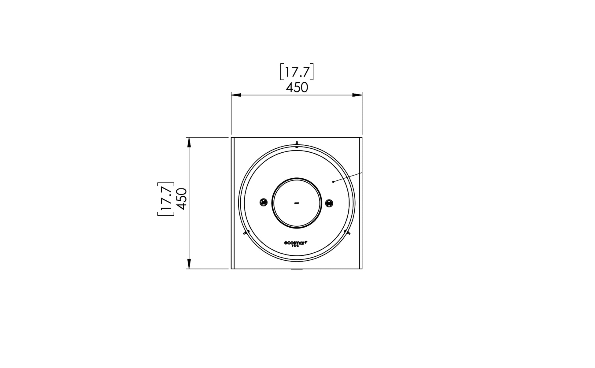 Technical drawing of a circular component with dimensions on a white background