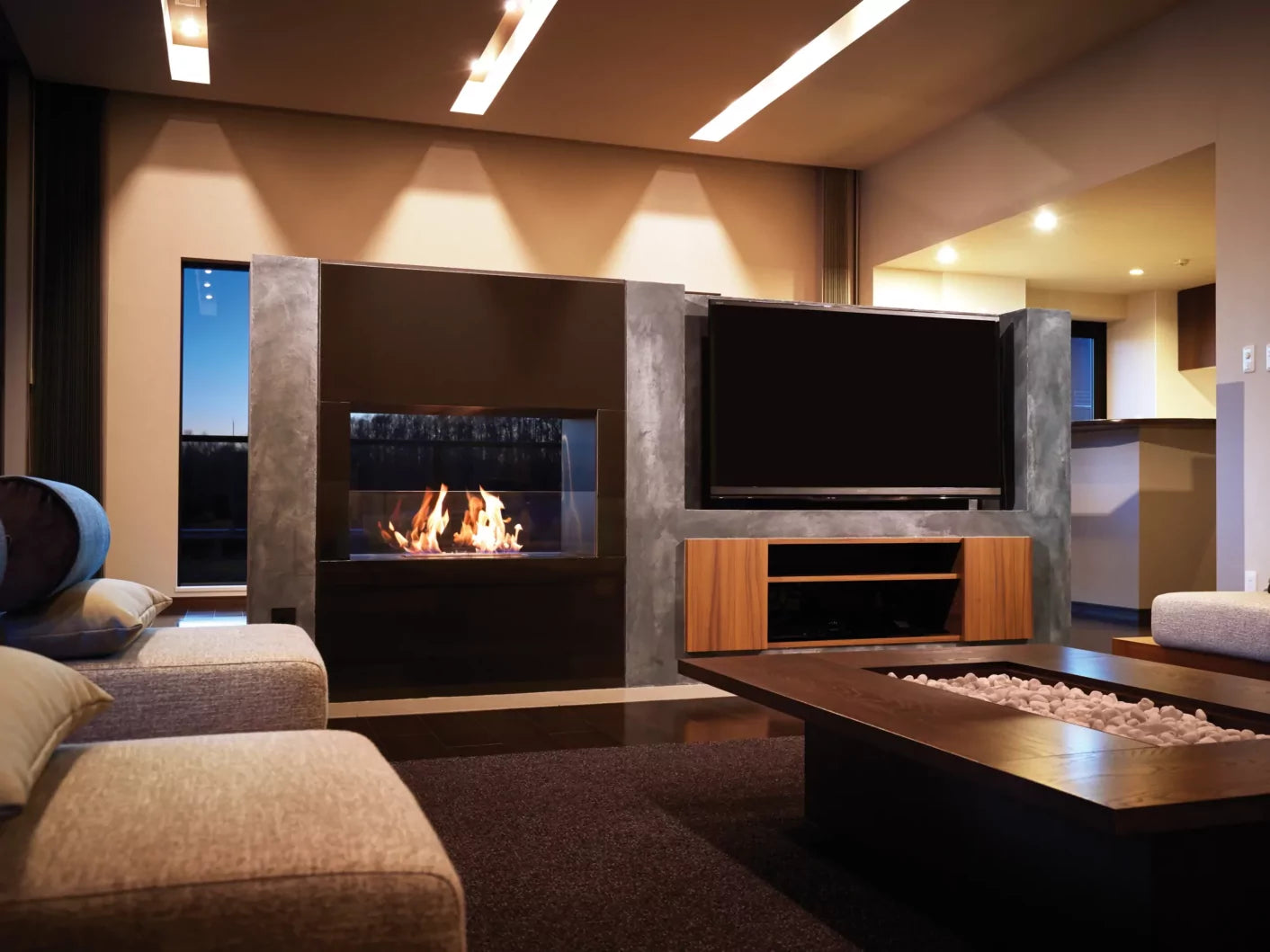 EcoSmart Fire Flex 42DB Double Sided Ethanol Fireplace Insert - 1065mm viewing area