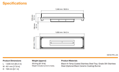 EcoSmart Fire Linear 65 Ethanol Fire Pit Kit