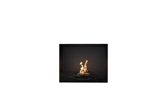 Fireplace with flames on a white background