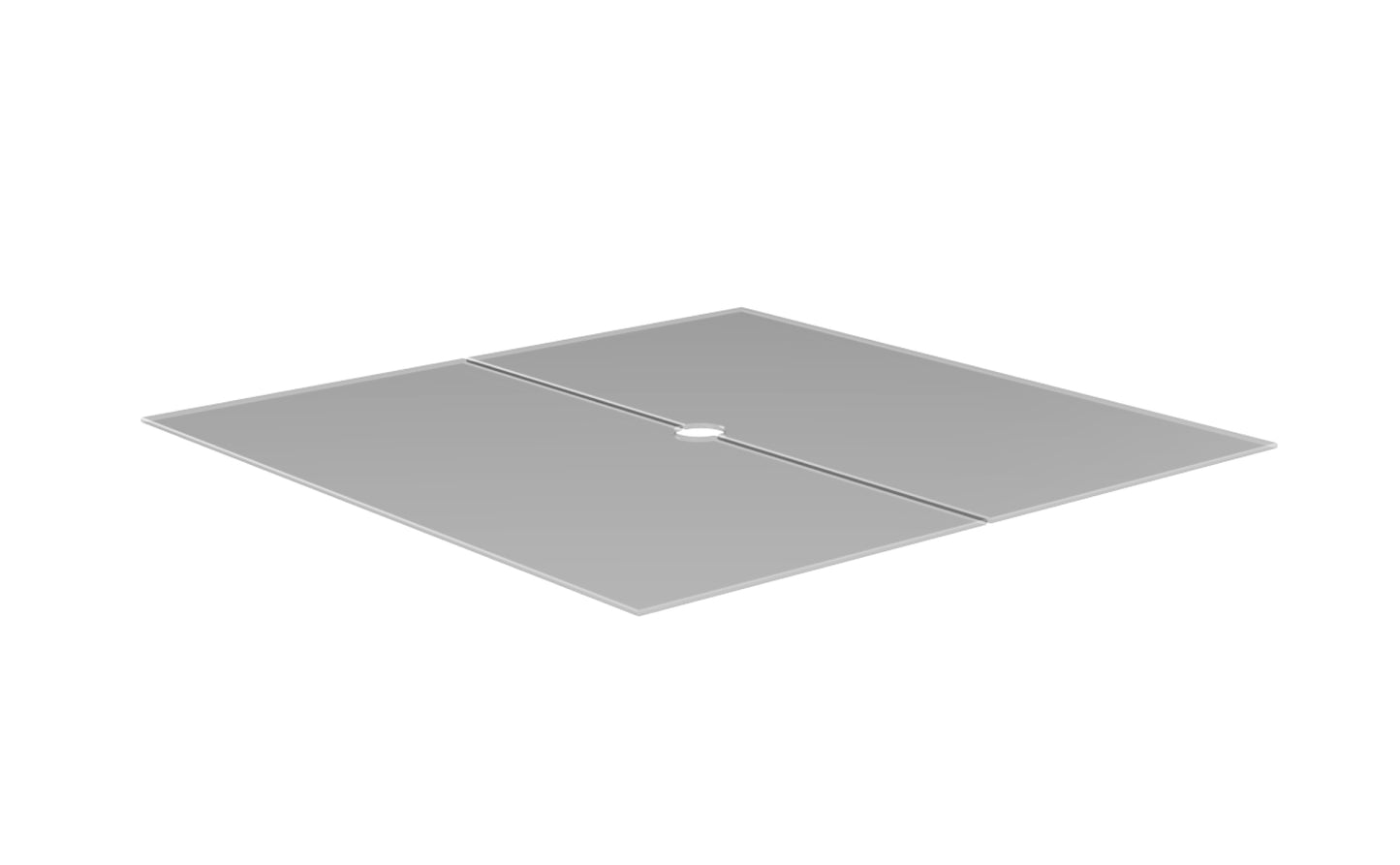 Gray square tile on a white background