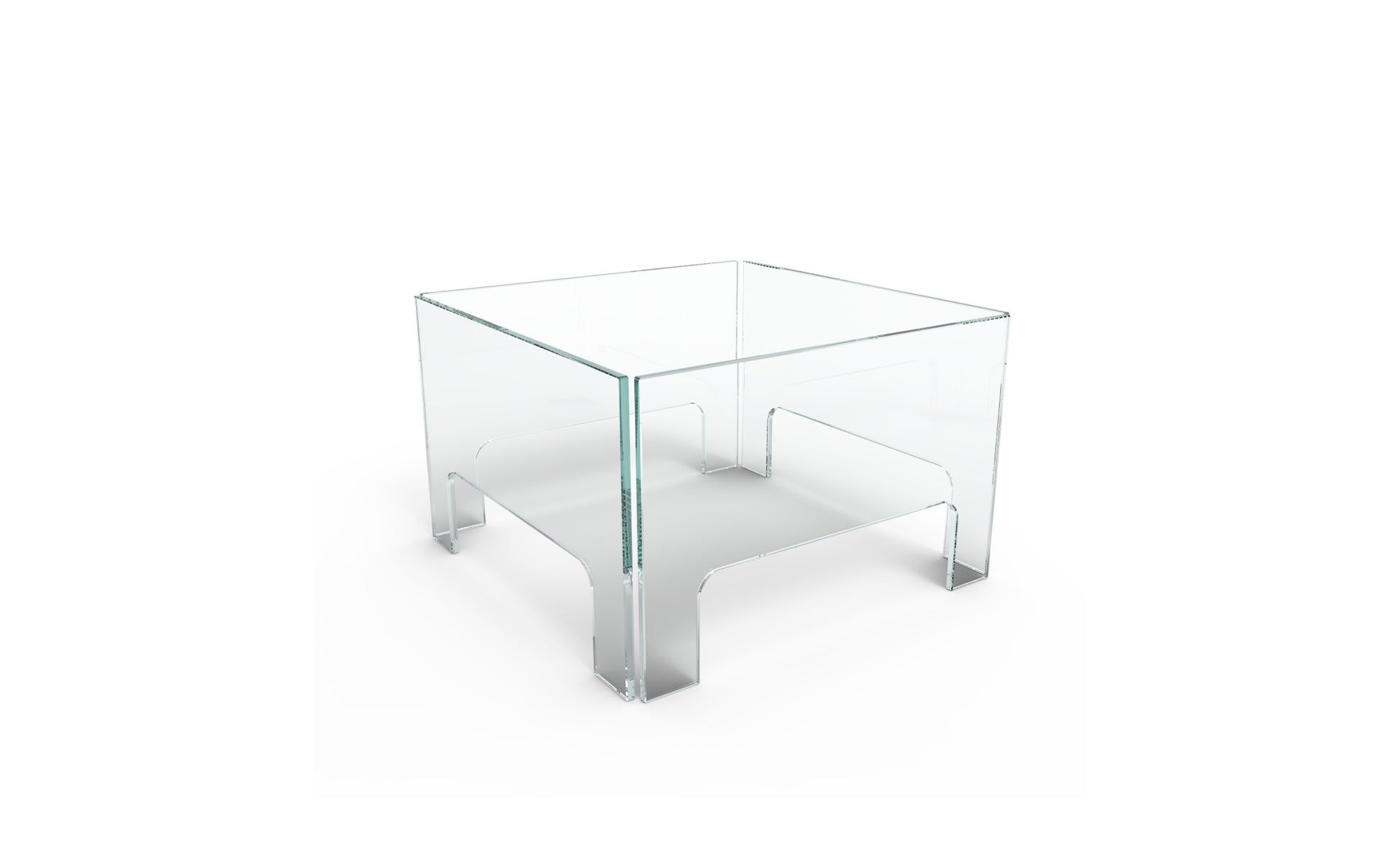 Clear glass fire screen on a white background