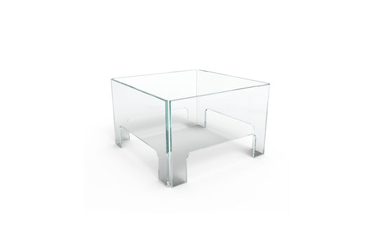 Clear glass fire screen on a white background