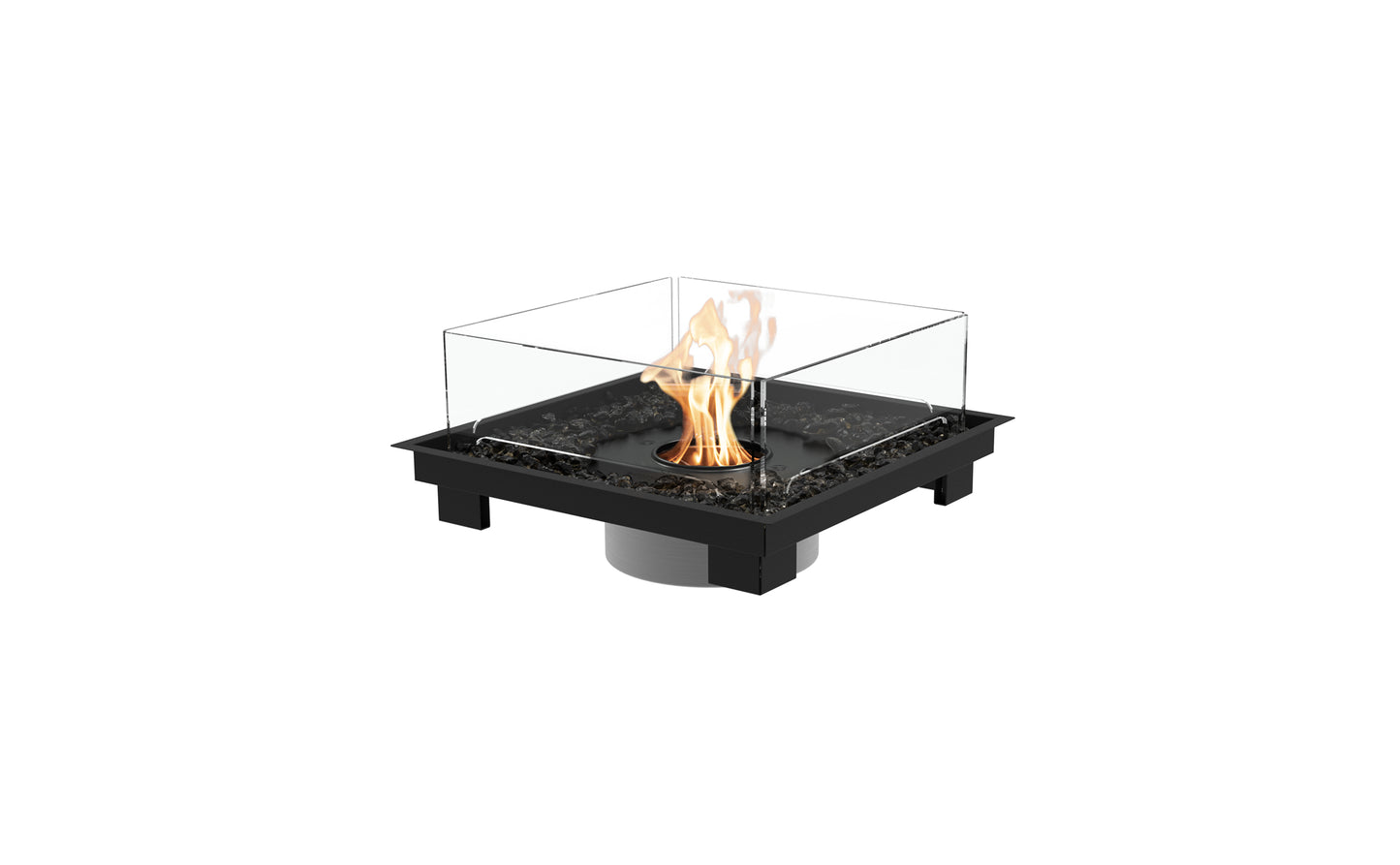 Portable bio ethanol fire pit on a white background