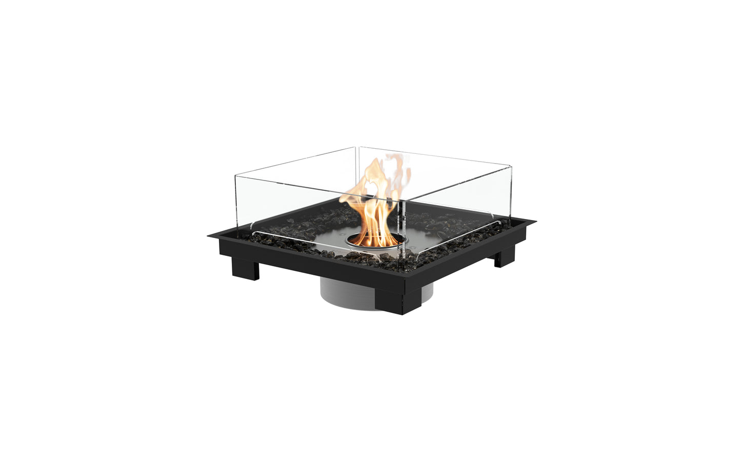 Portable bio ethanol fire pit on a white background