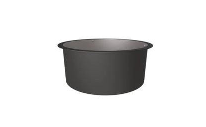 Black plastic basin on a white background