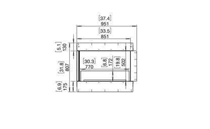 EcoSmart Fire Flex 32LC Left Corner Ethanol Fireplace Insert - 851mm width viewing area