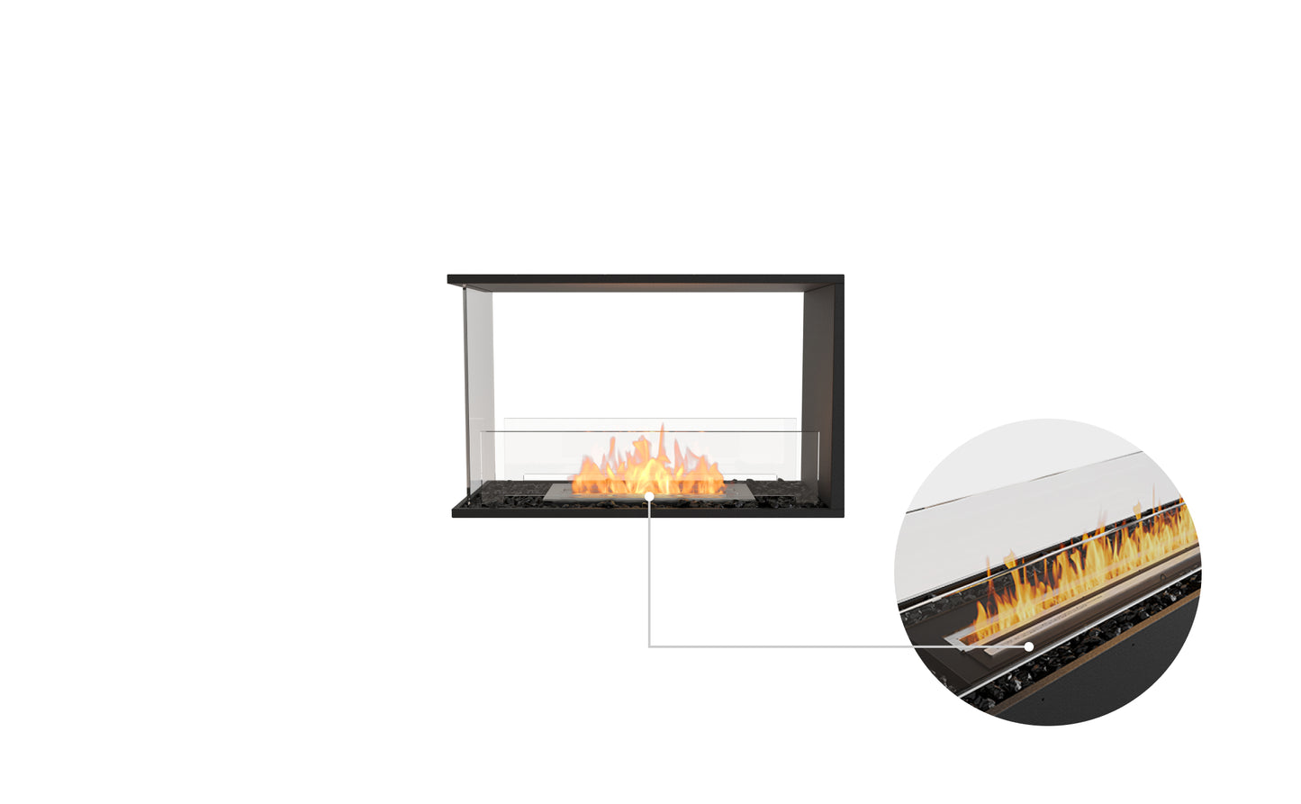 EcoSmart Fire Flex 32PN Peninsula Ethanol Fireplace Insert - 851mm Viewing area