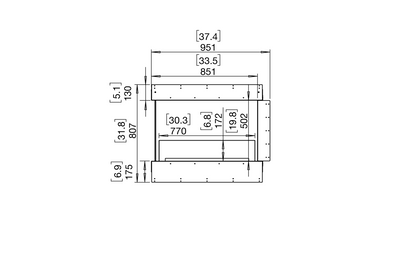EcoSmart Fire Flex 32PN Peninsula Ethanol Fireplace Insert - 851mm Viewing area