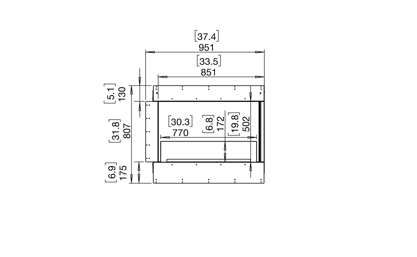 EcoSmart Fire Flex 32RC Right Corner Ethanol Fireplace Insert - 851mm width viewing area
