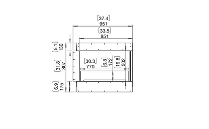 EcoSmart Fire Flex 32RC Right Corner Ethanol Fireplace Insert - 851mm width viewing area