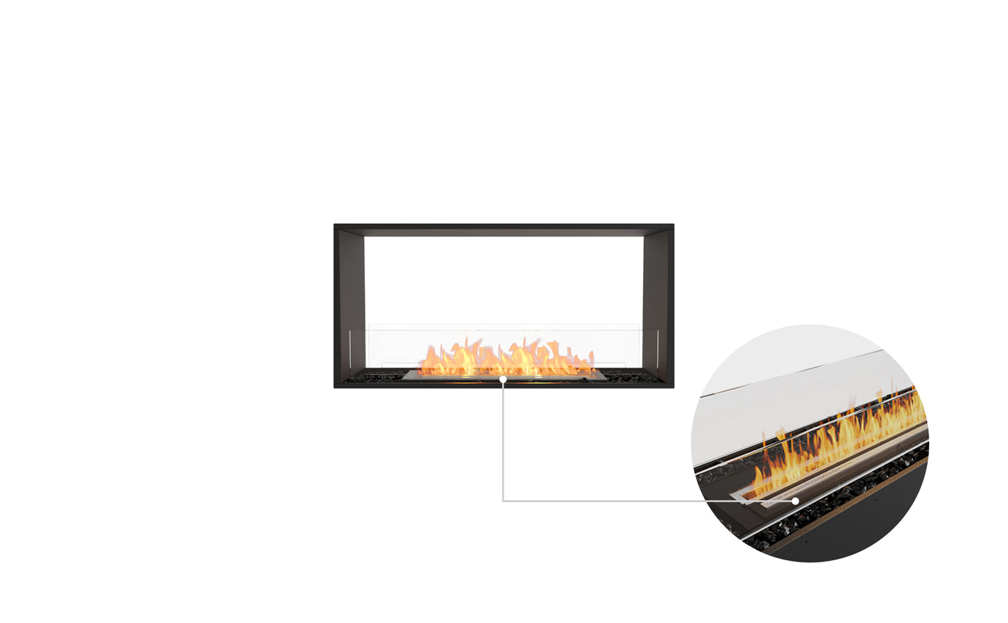 EcoSmart Fire Flex 42DB Double Sided Ethanol Fireplace Insert - 1065mm viewing area
