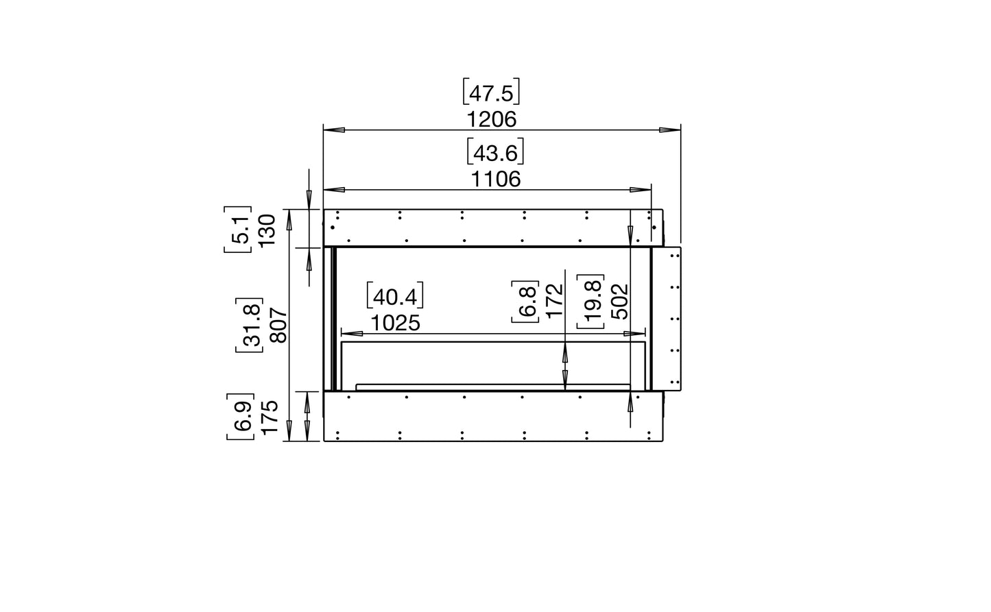 EcoSmart Fire Flex 42LC Left Corner Ethanol Fireplace Insert - 1106mm width viewing area