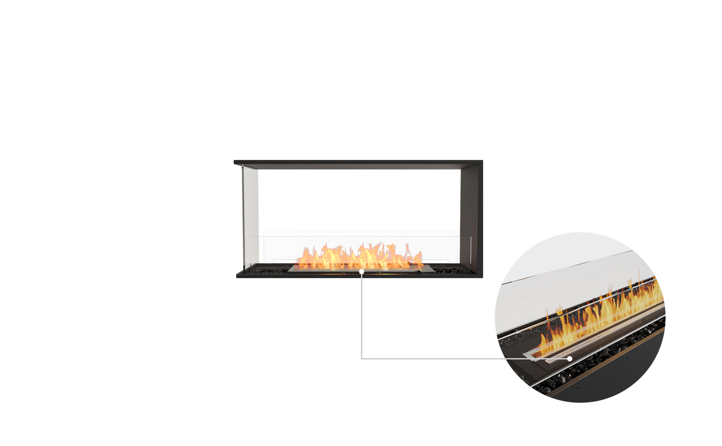 EcoSmart Fire Flex 42PN Peninsula Ethanol Fireplace Insert - 1106mm Wide viewing area