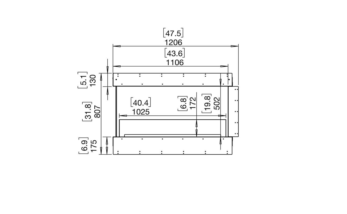 EcoSmart Fire Flex 42PN Peninsula Ethanol Fireplace Insert - 1106mm Wide viewing area