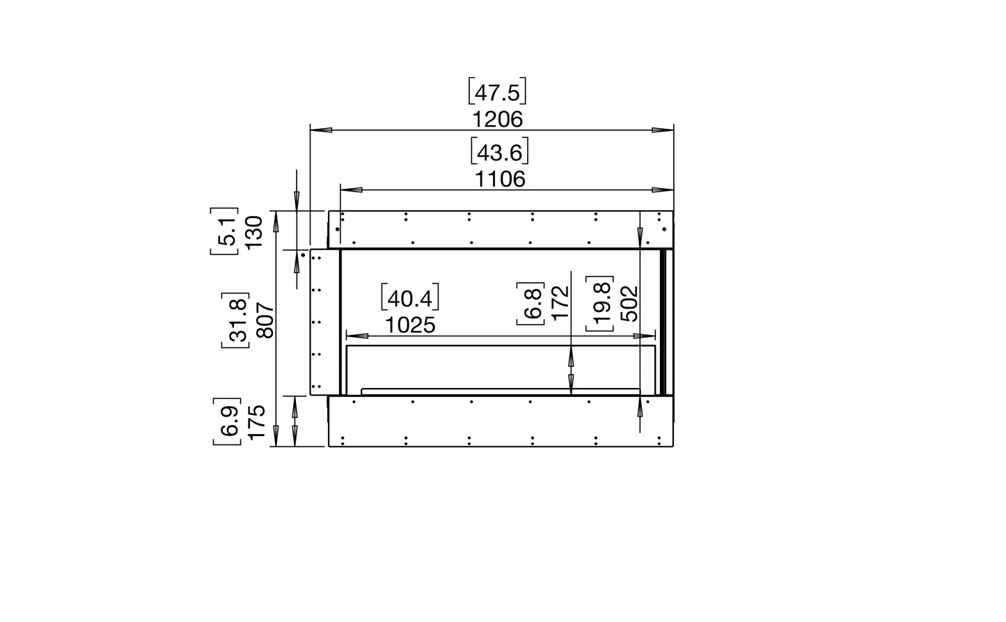 EcoSmart Fire Flex 42RC Right Corner Ethanol Fireplace Insert - 1106mm width viewing area