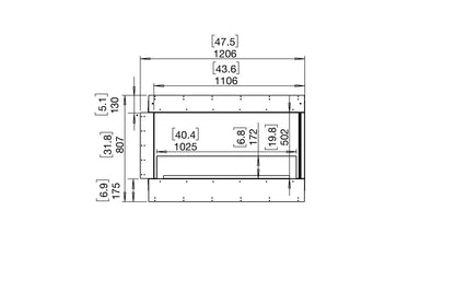 EcoSmart Fire Flex 42RC Right Corner Ethanol Fireplace Insert - 1106mm width viewing area