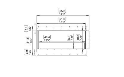 EcoSmart Fire Flex 50LC Left Corner Ethanol Fireplace Insert - 1311mm width viewing area