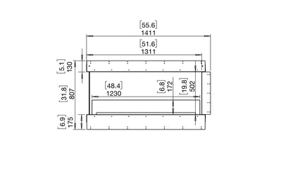 EcoSmart Fire Flex 50PN Peninsula Ethanol Fireplace Insert - 1311mm width viewing area
