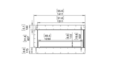 EcoSmart Fire Flex 50RC Right Corner Ethanol Fireplace Insert - 1311mm width viewing area
