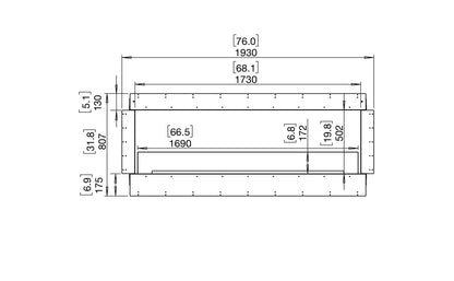 EcoSmart Fire Flex 68DB Double Sided Ethanol Fireplace Insert - 1730mm width viewing area