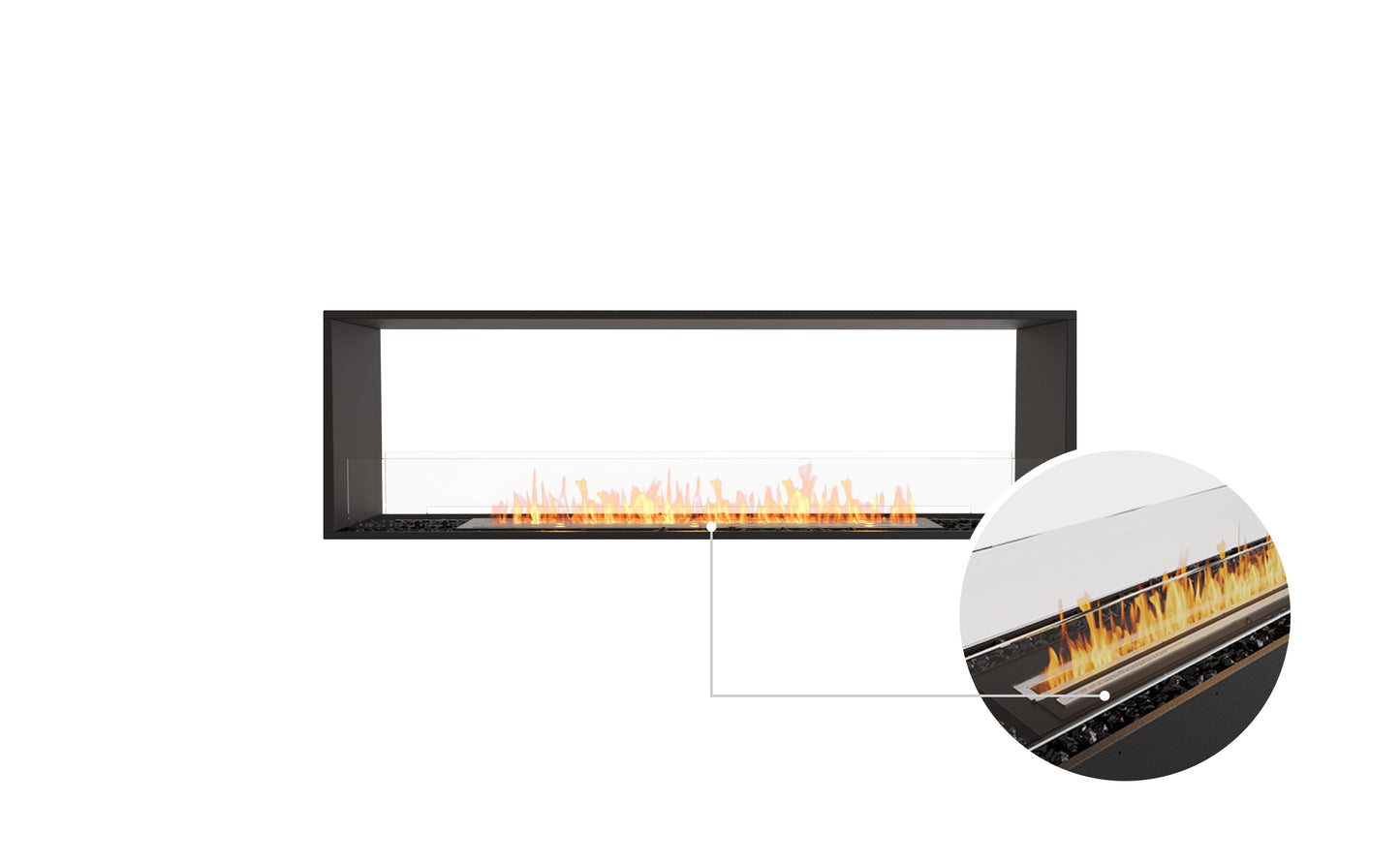 EcoSmart Fire Flex 68DB Double Sided Ethanol Fireplace Insert - 1730mm width viewing area
