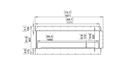 EcoSmart Fire Flex 68PN Peninsula Ethanol Fireplace Insert - 1771mm width viewing area