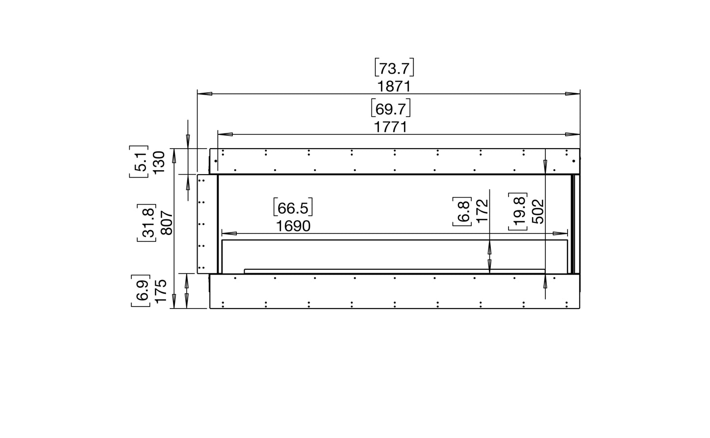 EcoSmart Fire Flex 68RC Right Corner Ethanol Fireplace Insert - 1771mm width viewing area