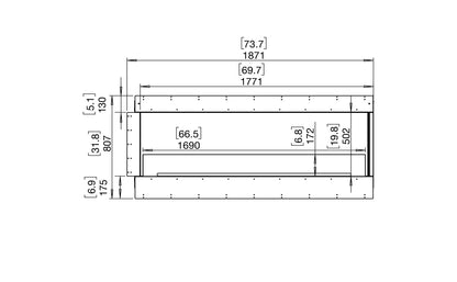 EcoSmart Fire Flex 68RC Right Corner Ethanol Fireplace Insert - 1771mm width viewing area