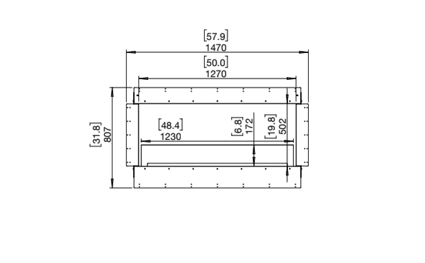 EcoSmart Fire Flex 50DB Double Sided Ethanol Fireplace Insert - 1270mm width viewing area