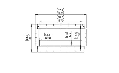 EcoSmart Fire Flex 50DB Double Sided Ethanol Fireplace Insert - 1270mm width viewing area