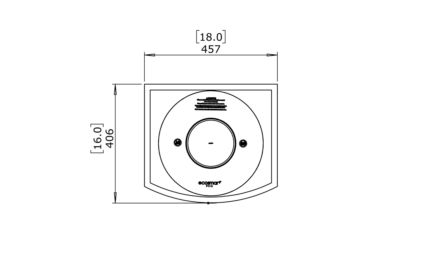 Technical drawing of a circular component with dimensions on a white background