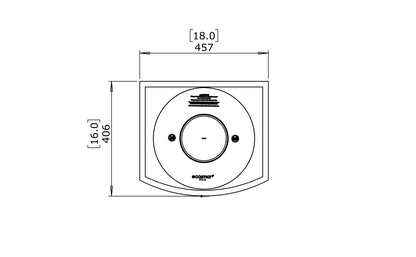 Technical drawing of a circular component with dimensions on a white background