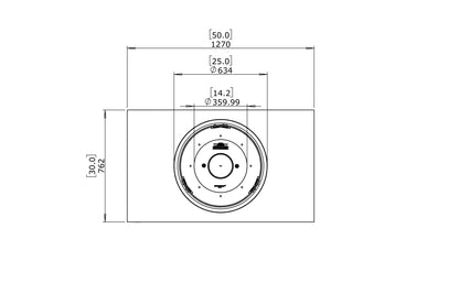 Technical drawing of a circular component with dimensions