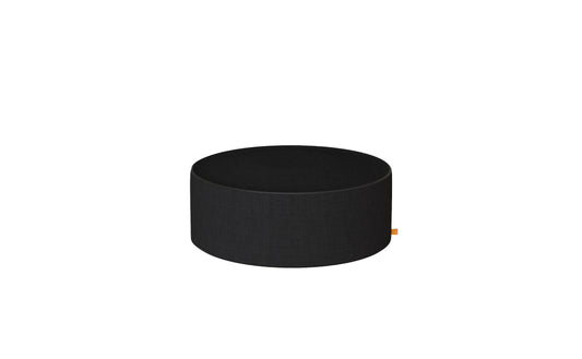 Black circular object on a white background