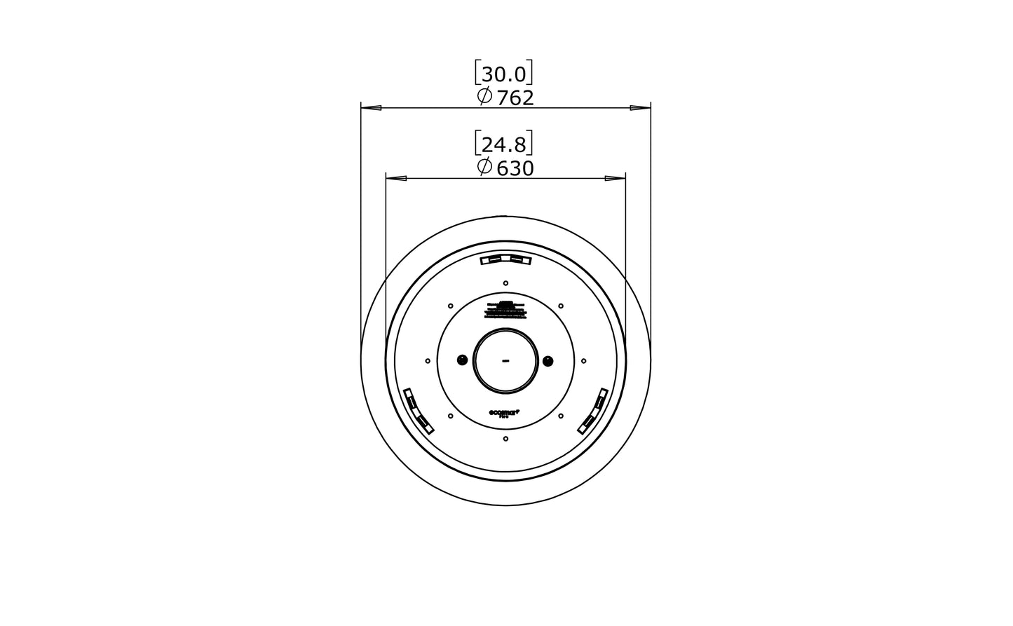 Technical drawing of a mechanical component with dimensions