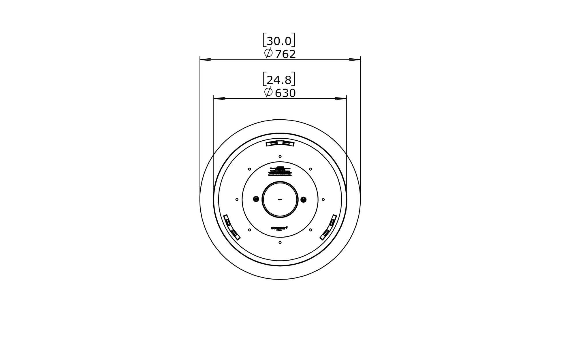 Technical drawing of a mechanical component with dimensions