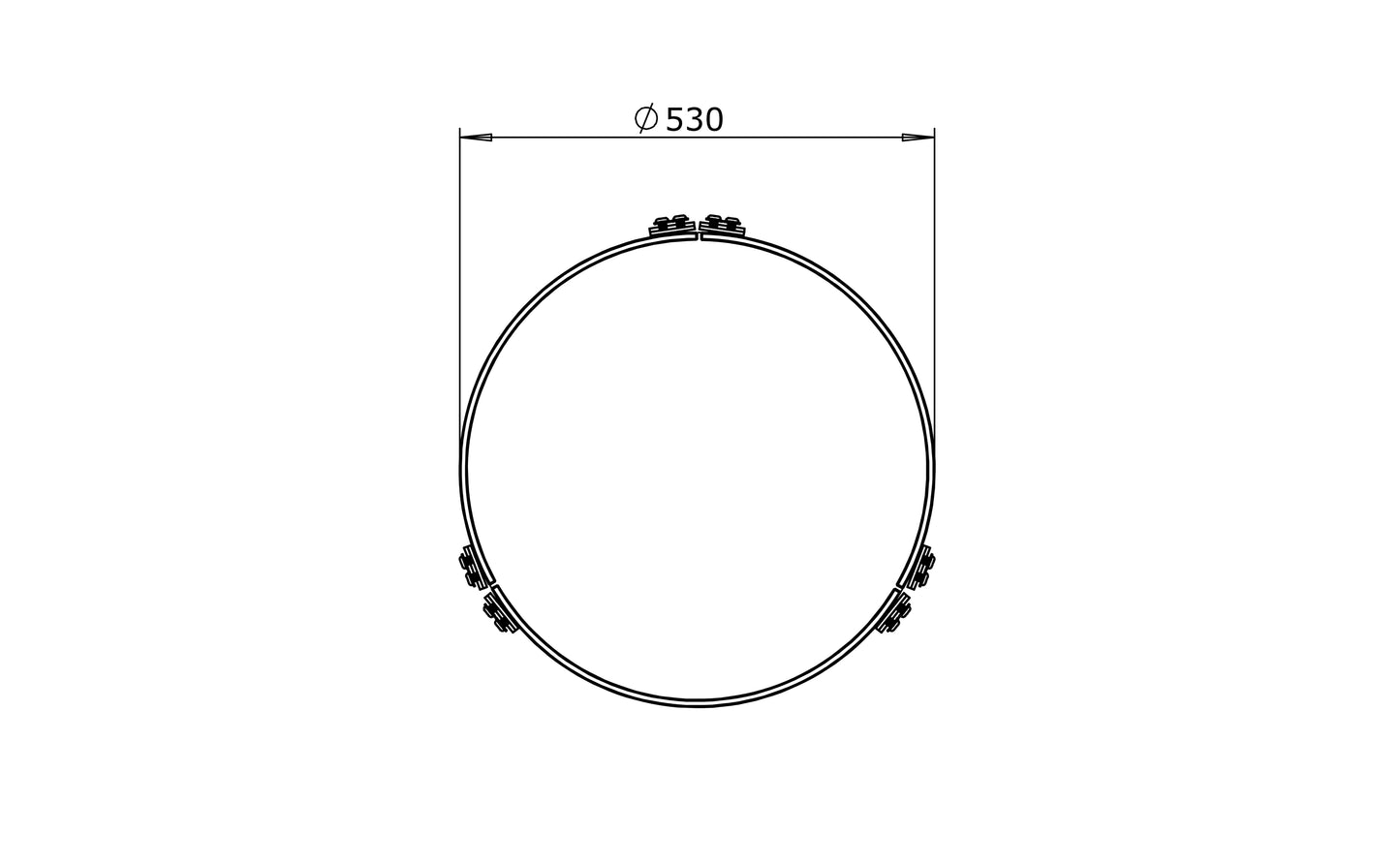 Technical drawing of a circular metal component with dimensions on a white background