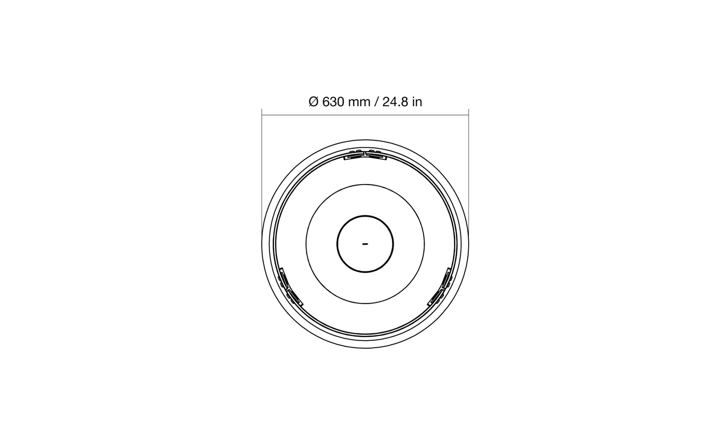 Technical drawing of a circular component with dimensions on a white background