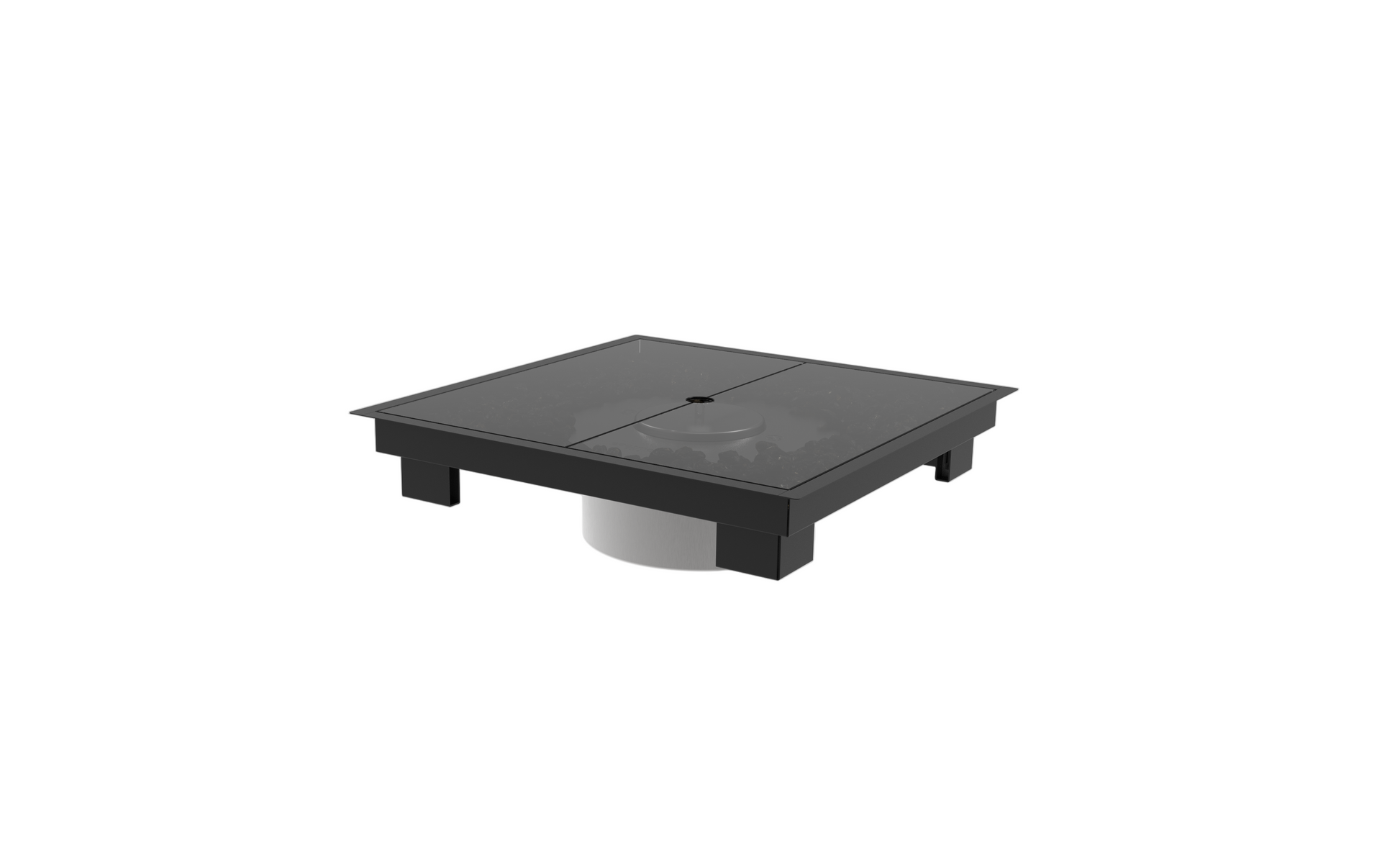 EcoSmart Fire S22 square black cover plate accessory for ethanol fire pit tables