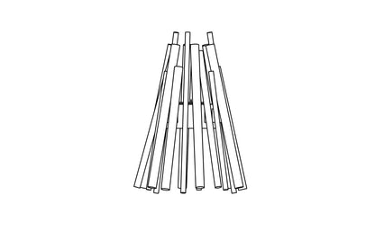 Line drawing of a fire pit with logs on a white background