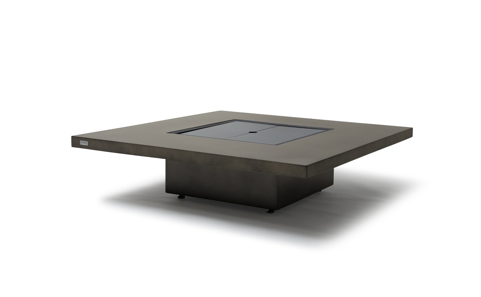 Concrete fire pit table on a white background