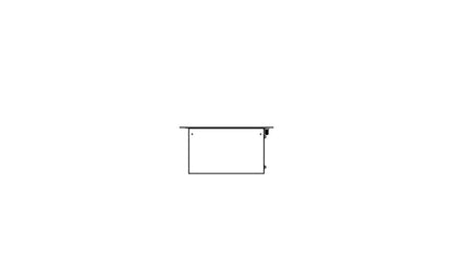 Outline of a rectangular table on a white background