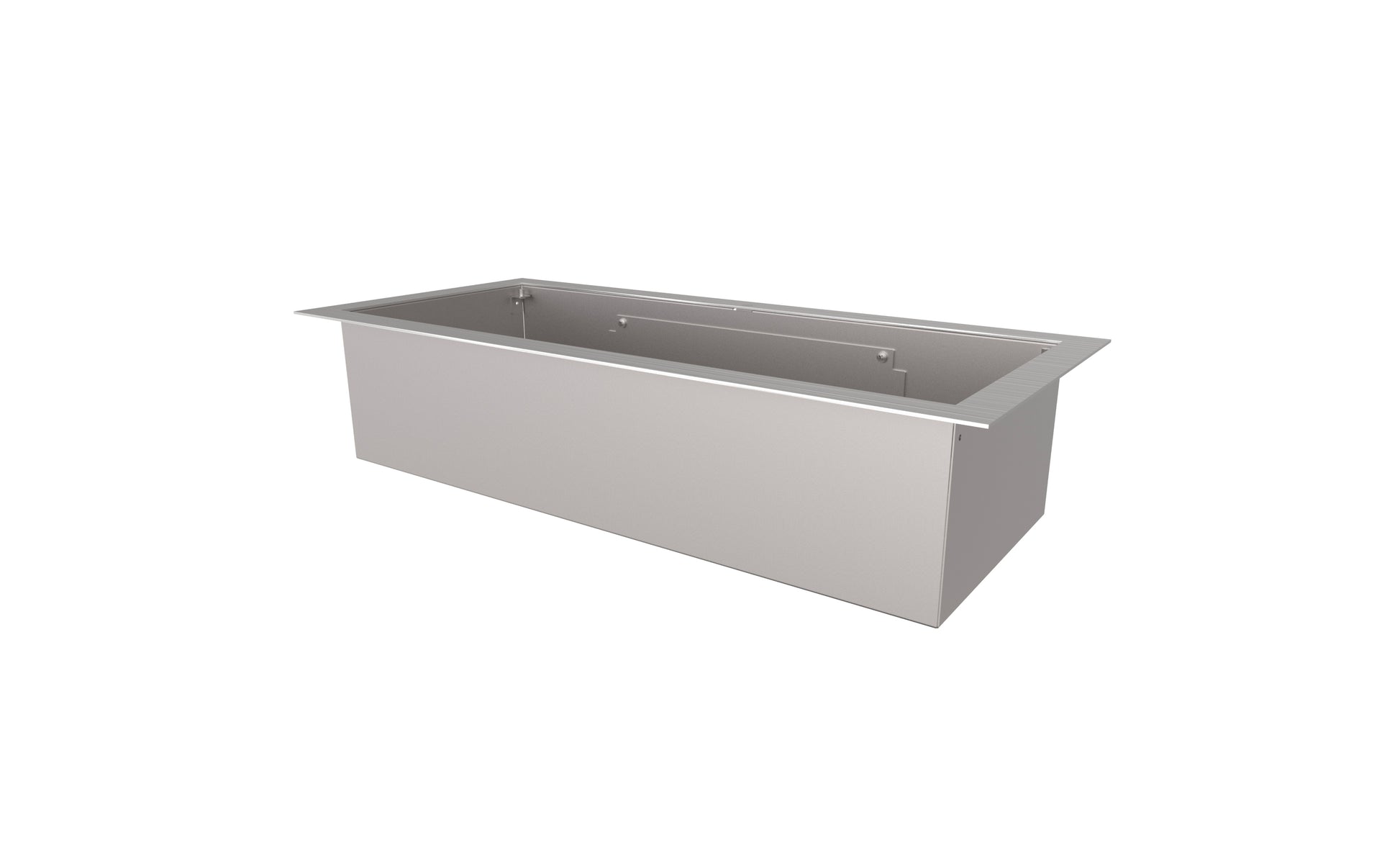 Stainless steel kitchen sink on a white background